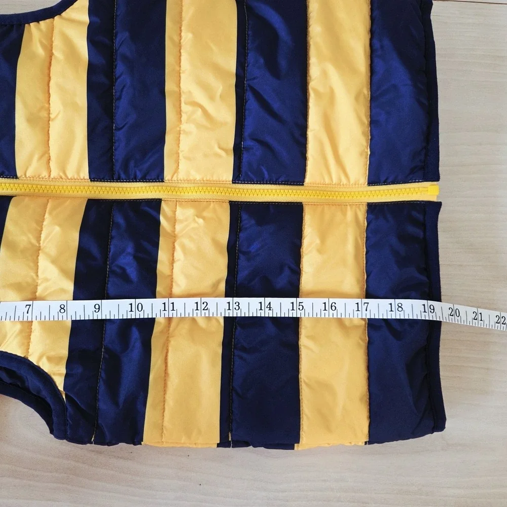 Gymboree Boys Size S(5-6) Puffer Vest Bright Yellow & Blue Stripe Back to School